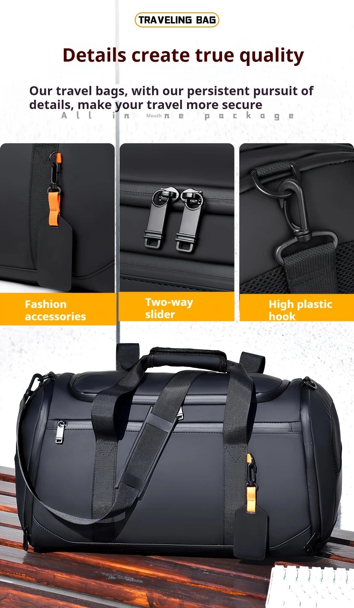Spacious Travel Duffel Gym Sports Bag