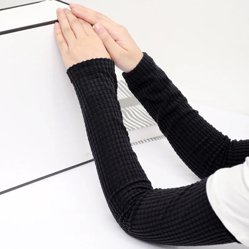 Thick Plush Winter Arm Sleeves Fingerless for Running