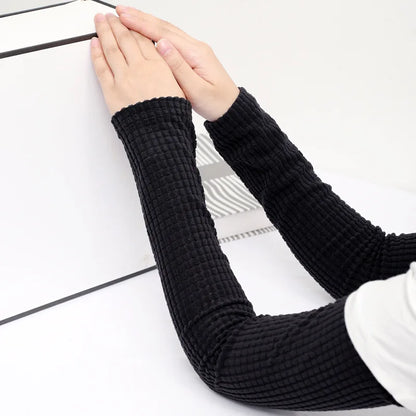Thick Plush Winter Arm Sleeves Fingerless for Running