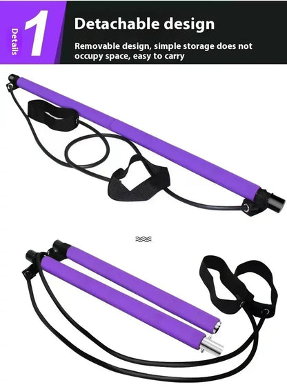 Yoga Pilates Stick Exercise Bar With Loops