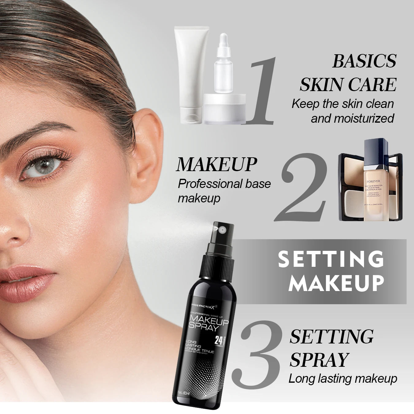 Black Polka Dot Setting Spray Long Lasting Finish