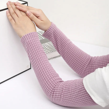 Thick Plush Winter Arm Sleeves Fingerless for Running