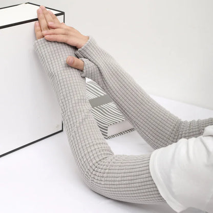 Thick Plush Winter Arm Sleeves Fingerless for Running