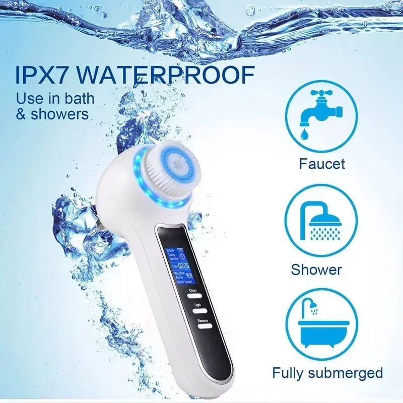 5‑in‑1 Rechargeable Blackhead Vacuum & Cleansing Brush