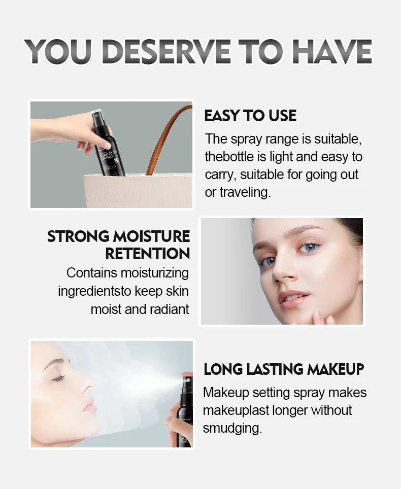 Black Polka Dot Setting Spray Long Lasting Finish