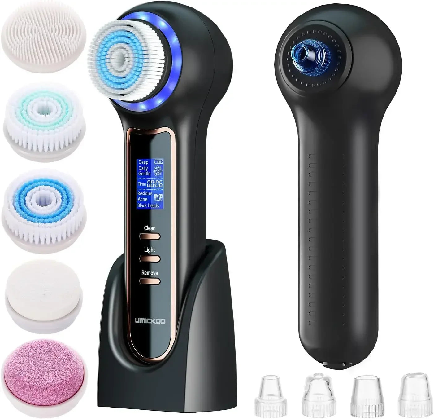 5‑in‑1 Rechargeable Blackhead Vacuum & Cleansing Brush