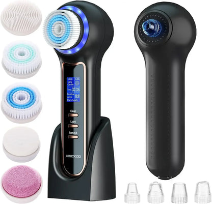 5‑in‑1 Rechargeable Blackhead Vacuum & Cleansing Brush