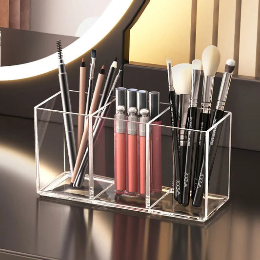 Transparent Acrylic Makeup Brush Storage Organizer Box