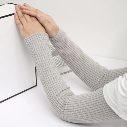 Thick Plush Winter Arm Sleeves Fingerless for Running